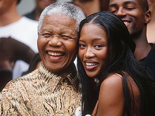 Naomi Campbell Visits Nelson Mandela