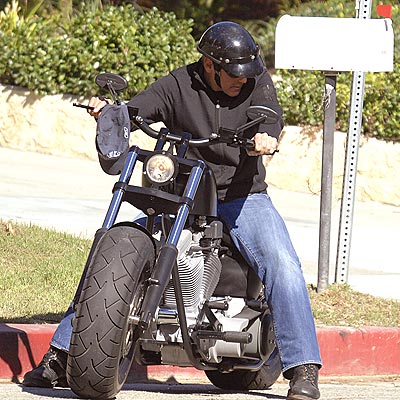 George Clooney Gets Back on His Motorcycle