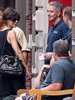 Katie Holmes Chats Up New York's Bravest