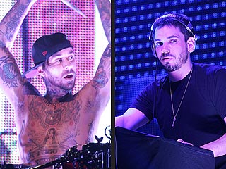 DJ AM and Travis Barker Perform in Las Vegas