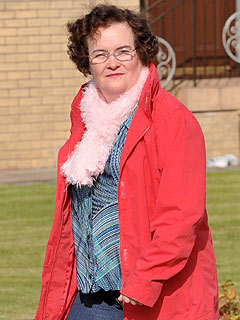 Susan Boyle's Feathered Look