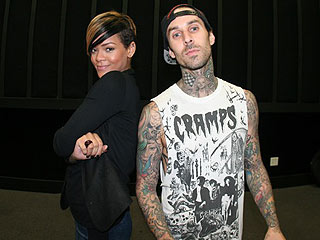 PHOTO: Travis Barker Teaches Rihanna to Beat the Drum