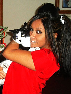 Spotted: Snooki Smushes Her Cat (with Her Cheek)