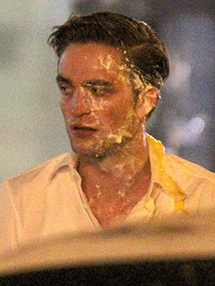 Robert Pattinson Pie Scene in Cosmopolis