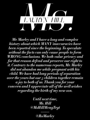 Lauryn Hill's New Baby - Who's the Father?