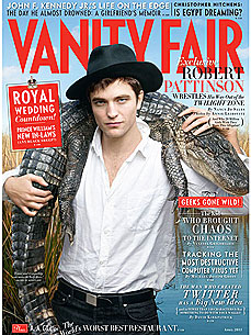 Robert Pattinson Covers Vanity Fair –with an Alligator!