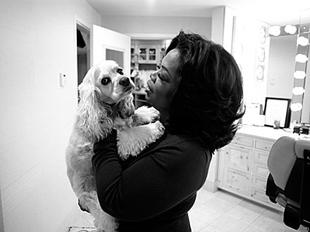 Oprah Snuggles Sadie in Twitter Profile Pic