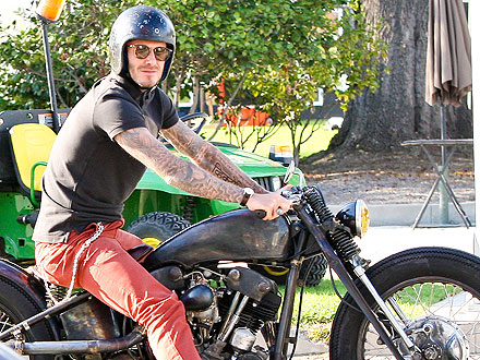 Beckham Motorbike on David Beckham S Motorcycle Ride Through Malibu   Los Angeles  Malibu