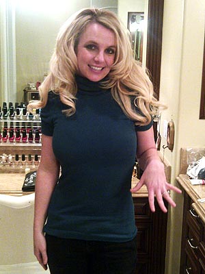 Britney Spears Can't Stop Staring at Her Engagement Ring