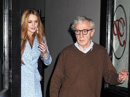 Lindsay Lohan and Woody Allen Step Out for Dinner in New York City