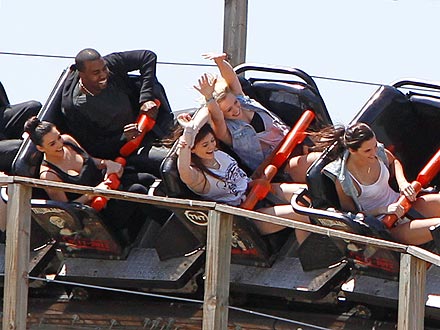 Kim Kardashian Cries on a Roller Coaster with Kanye West | Kanye West, Kendall Jenner, Kim Kardashian, Kylie Jenner
