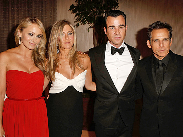 Jennifer Aniston, Justin Theroux Engaged; Couple Helps Honor Ben Stiller in L.A.