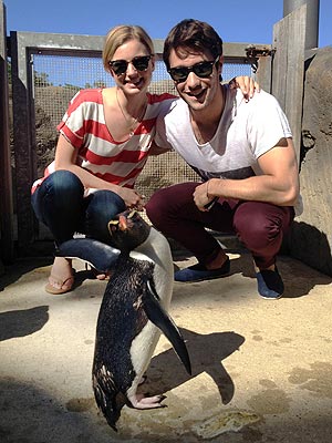 Emily VanCamp, Josh Bowman Meet Monroe the Penguin: Photo
