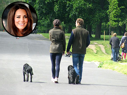 Kate Middleton Walks Dog in Kensington Gardens