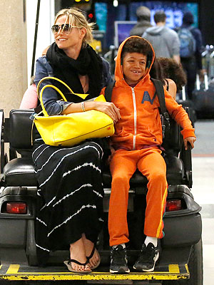 Heidi Klum & Family in LAX After Hawaii Trip Riptide Scare