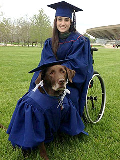 The Daily Treat: Student Graduates Alongside Her Service Dog in Matching Cap and Gowns