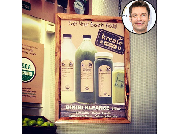 Ryan Seacrest Tries Bikini Klease Juice Fast