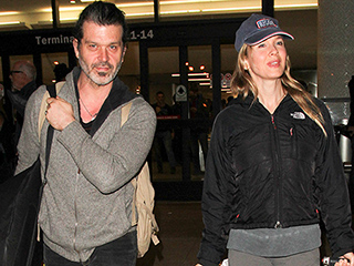 Welcome Home! Renée Zellweger Arrives at LAX with Her Boyfriend After Wrapping Bridget Jones's Baby in London