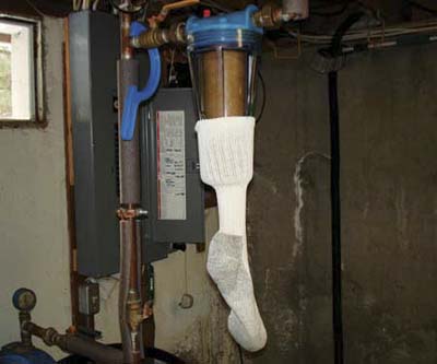 sock used as condenser collector