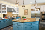 kitchen with stone countertop displayed