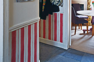 hand-drawn wainscot stripes