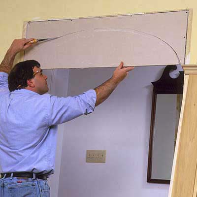 cut the arch intot he drywall