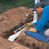 Insert the downspout adapter and reducer