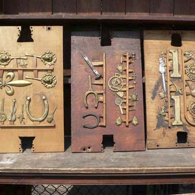 positives of sandcasting molds at Salvage Fest