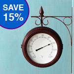 Wind & Weather Double-Sided Metal Clock/Thermometer