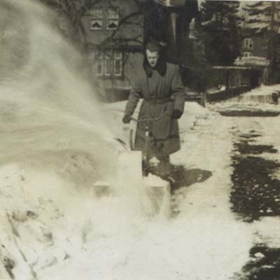 snow thrower used in old days