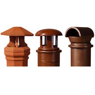 chimney pots with matching terra-cota rainguard 