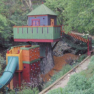 Playhouse built into a hillside