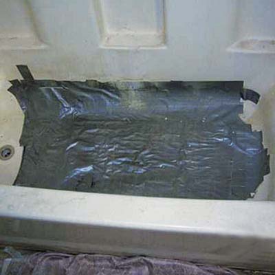 duct tape in the tub 