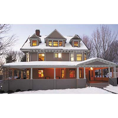 exterior-front of the house in the snow 