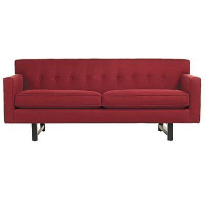 sofa with narrow arms and tight tufted back