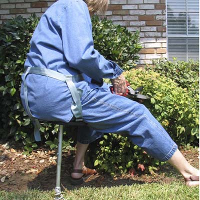 wearable garden stool; strap-on garden stool