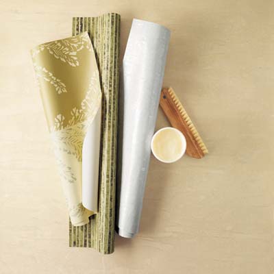 roll of wallpaper with natural fiber look