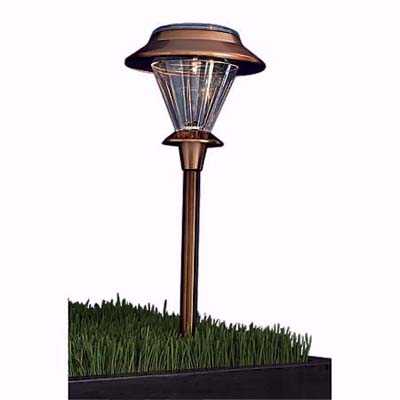 Brinkmann solar-powered steel torch with a copper finish
