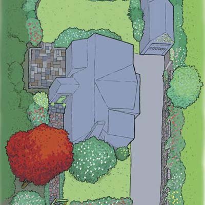 Site map of finished outdoor landscape 