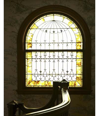 arched stained glass window
