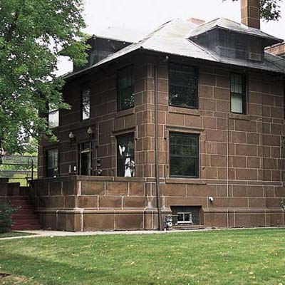 sandstone-block house in north dakota