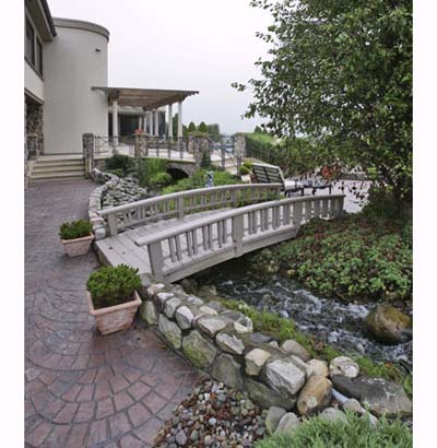 Bridge to Michael Andretti's pool area