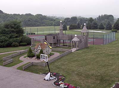 Race car driver Michael Andretti's tennis courts