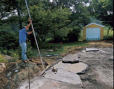 Roger counting out the stone steps