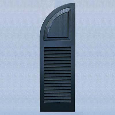 curved shutter with louvers and panels
