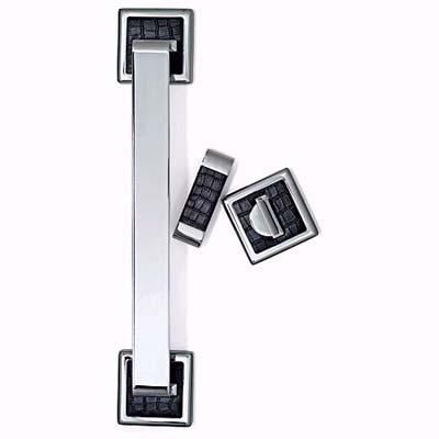 Leather-trimmed towel bars