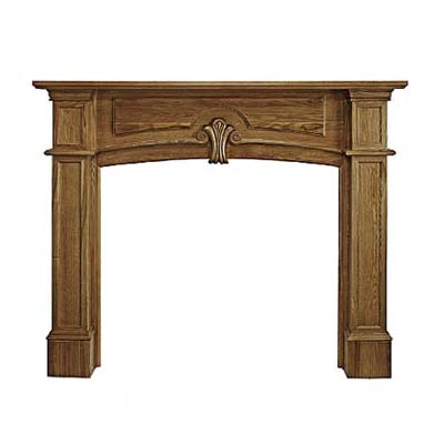 ash mantel with brick surround