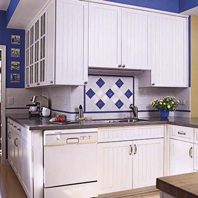 blue kitchen