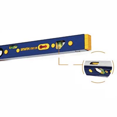 Aluminum box-style level with a built-in mirror from Irwin