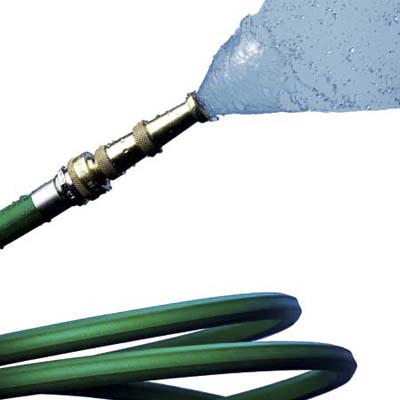 Dramm brass nozzle spray and garden hose